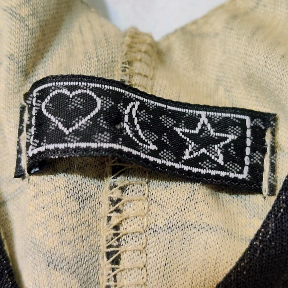 Heart Moon Star Y2K Black Sheer Midi Dress - Picture 6 of 7